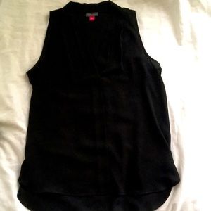 Vince Camuto Sleeveless Blouse | Black | V-neck | Size Small